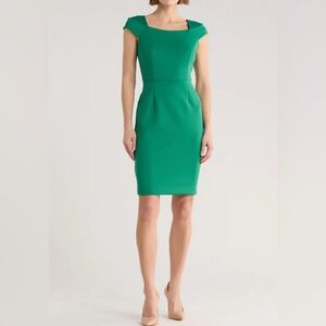 Calvin Klein Green Dress Size 8 Spring Office Staple Career Wear Evening Social